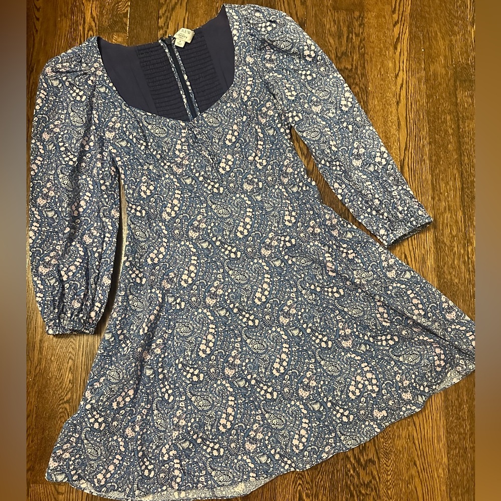 J.Crew Sweetheart long-sleeve mini dress in Liberty Bourton Bloom